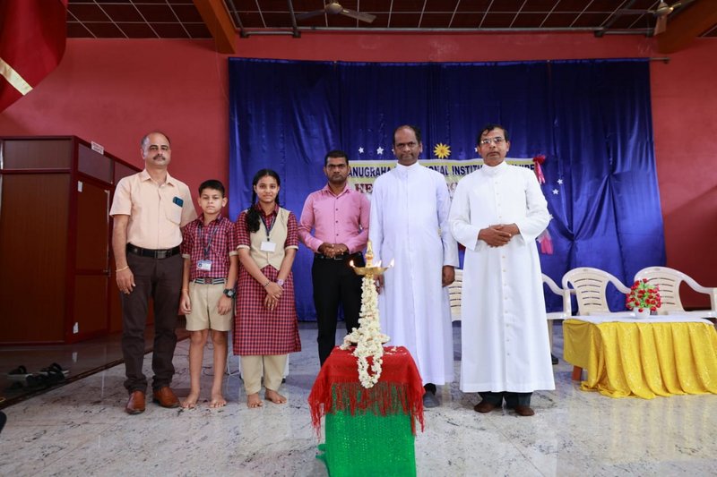 Students welcomed on Reopening Day at Anugraha Institutions, Ujire.
